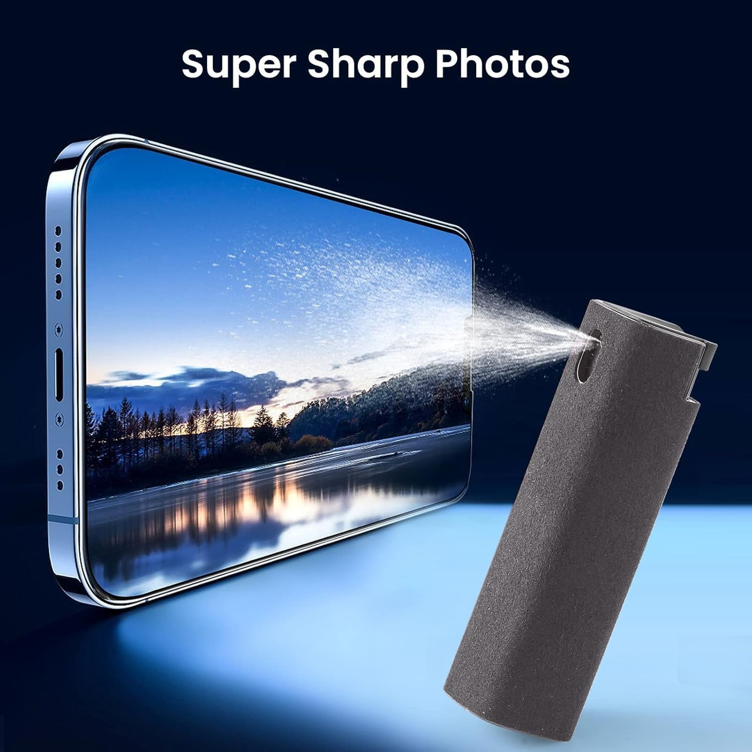 Touchscreen Mist Cleaner, Screen Cleaner, for All Phones, Laptop and Tablet Screens,Two in One Spray and Microfiber Cloth (Grey)