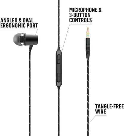 House of  Uplift 2: Wired Earphones with Microphone and Sustainable Materials (Black)